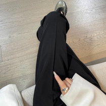 Black western dress pants female summer slim fit small tall waist display slim fit straight cylinder pants 90% smoke pipe casual harensy pants