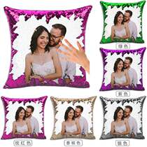 High-grade to map custom sequin pillow double-sided change pillow figure Idol photo printing scales flip flash pillow