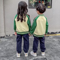 Childrens school uniform suit spring and autumn Primary School kindergarten Garden uniform custom class uniform College English style first grade Green