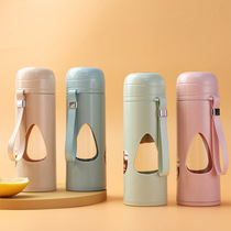 Large Capacity Double Layer Glass Cup Bubble Water Cup Female Korean version portable thermal insulation office plastic boglass anti-bronzed hand mug