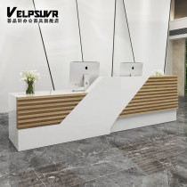 Company paint front desk reception desk cash register large counter table clothing store hotel simple modern shop bar