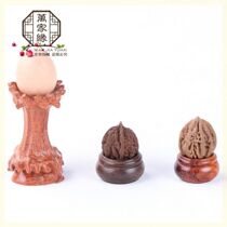 Ebony props Sealed bottle sphere egg carving small gourd Solid wood base bottom bracket accessories Buddha statue Walnut water  