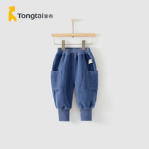 Tongtai autumn and winter 1-3 years old infants and women baby clothes casual pants sports bunch foot trousers