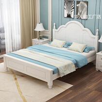 Double bed Master bedroom Modern simple Nordic bed 1 5-meter bed Economy single bed 1 2-meter solid wood bed 1 8-meter