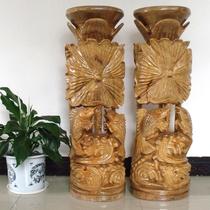 Camphor Wood root carving flower stand overall carving year fish shelf living room art Lotus fish ornaments