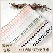 Core tape round label todolist notes stickers hand account dots and paper tape stickers hand account Triangle Circle