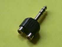 6 5 male plug stereo to double lotus flower mother socket audio speaker red and white line