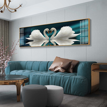 Bedroom bedside decorative painting room modern simple and warm swan hanging painting living room sofa background wall crystal porcelain painting