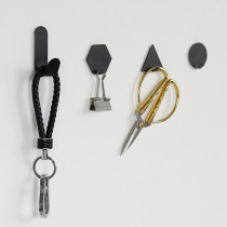 Creative wrought iron small hook geometric mini door rear kitchen hook toilet non-perforated wall key hook promotion