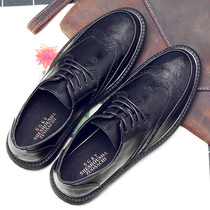 Tide brand spring and autumn leisure business dress small leather shoes Korean trend British versatile breathable Mens shoes Bullock
