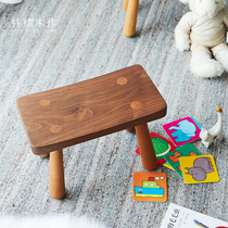 Park and wood for childhood Little cricket bench black walnuts wood mortise and furniture solid wood stools Nordic children swap benches