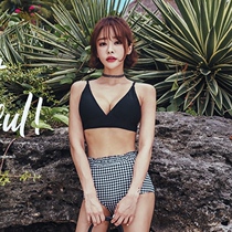 bikini small breasts gather sexy thin swimsuit bikini high waist split swimsuit women