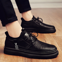 Casual leather shoes mens leather business dress British style chef shoes mens shoes 2021 new trendy shoes autumn