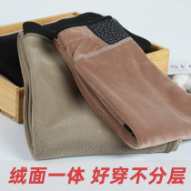 Warm pants Mens velvet autumn pants German Velvet self-heating high waist slim section lambskin one-piece cotton pants Womens cotton pants