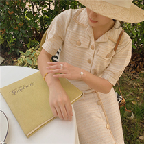 From a socialite tweed suit womens summer dress 2019 new womens lapel shirt short sleeve skirt two-piece set