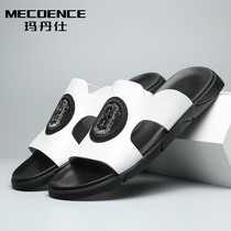 Slipper Mens Summer Fashion Korean version of outdoor wear non-slip leather casual Joker Mens Beach Sandals Tide