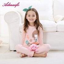 Adamifo Girls Cotton Pajamas Home Clothes Long Sleeve Set Baby Spring and Autumn Children Tong Pajamas Pajamas