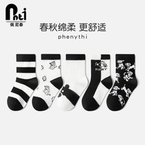 Penetai Childrens Socks Spring and Autumn Boy Boy Boy in Autumn and Winter with Socks Pure Cotton Autumn Socks