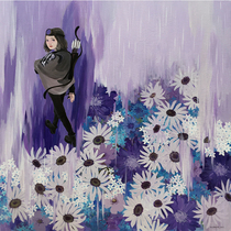 Liu Chenyang rainy season original cloth surface propylene works modern minimalist living-room book room background wall decoration hanging painting