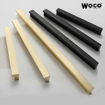 Wallanke Modern Copper Brushed L-shaped Handle Simple Black Cabinet Closer Door Handle Handle Cabinet Drawer Small Handle