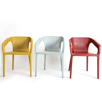 Single dining chair leaning on back chair Balcony Outdoor Rattan Chair Tea Chair Mesh Red Chair Circumference Chair Home Makeup Chair Plastic Chair