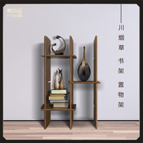 Sichuan flowers and grass solid wood bookshelf landing shelf childrens bookcase simple style high value practical beauty House