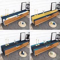 Simple geometric Nordic TV cabinet cover cloth waterproof and dustproof cotton and linen table flag shoe cabinet cover fabric art