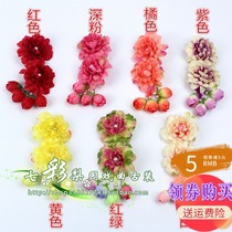 Colorful New Opera Beijing Kun Wu opera costume drama headdress silk flower multi-size temple flower ear double orchid