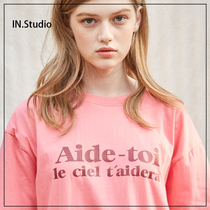 Spot~IN House 19 Spring Korean designer brand AMBLER Letter crew neck half sleeve cotton T-shirt