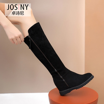 Zhuo Shini 2021 Winter Boots new interior increase boots side zipper high heel high boots women slim long boots no knee