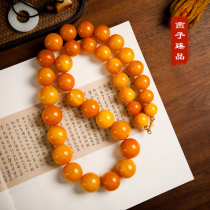(Swallow Zhenpin) 192 3 grams of natural Old Beeswax round beads jujube beads tower chain necklace amber beads