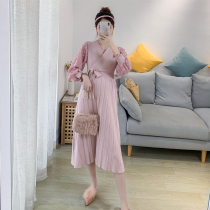 Early autumn pregnant womens clothing embroidered bubble sleeve breastfeeding clothing out fashion breastfeeding clothing spicy mother pregnant woman sweater long