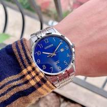 West Railway City Citizenfashion Stainless Steel Blue Dial Calendar Waterproof Male Watch BI5000-52L
