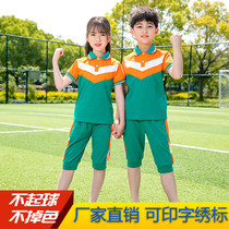 Kindergarten garden clothes summer clothes short sleeve pants sports two-piece Green Spring and autumn school uniforms