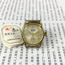 Shandong Liaocheng Watch Factory produces Taishan brand yellow shell yellow surface womens mechanical watch with a diameter of 27 mm to send a strap