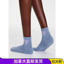 Mid-year discount Canadian Aritzia TNA Base Ankle Elastic Women Socks set of three double