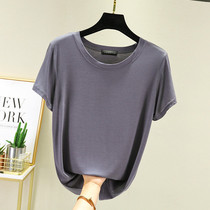 South Korea Modal T-shirt Womens 2021 Summer New Thin Joker Loose Slim Crewneck Short Sleeve Bottom Top