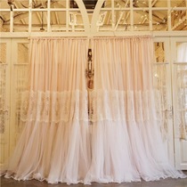 LACESHABBY imported custom princess wind floral double layer lace blackout curtain curtain fabric