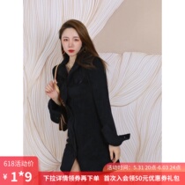 6 fold clear hamlet black manicure outside the bottom outside wearing shorts dress Womens autumn winter new commute lightly cooked and velvety dresses