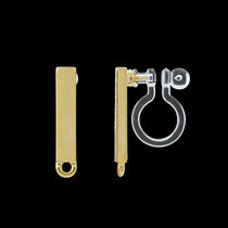 Japan expensive and handmade diy earrings accessories metal bars with hanging ring transparent resin anti-ear-free ear clips