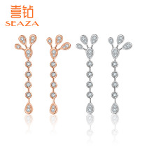 Xia diamond earrings earrings female 18K gold earrings real Diamond Fashion Jewelry gift