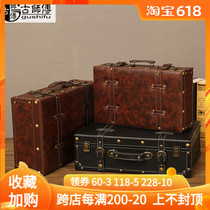 Eurostyle Vintage Suitcases Old Suitcases Antique suitcases Wooden Box Shop Windows Showcase of Decorative Wedding-Intimate Chamber Props