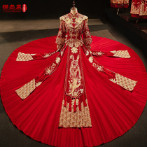 Show and the bride on 2022 the new Chinese wedding gown comes out of the attic Longfeng vest with a slim fit for the wedding show and
