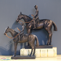 American light luxury equestrian riding home decoration handicraft decoration handicraft decoration study bookshelf Villa art furnishings