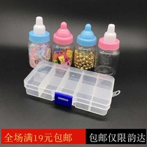 Ultra Cute Cute Milk Bottle Plastic Containing Box Dozens Of Movable PP Box Elements Box DIY Packaging Box Delight Candy Box