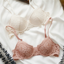 French lace underwear womens Cotton Cup sexy bra small chest gathered soft and comfortable on spring and summer girl breathable