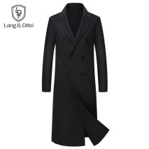Autumn and winter new double-sided youth coat knee-length wool coat double-breasted fashion windbreaker coat for men