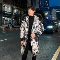 Winter clothing long cotton clothes men Winter fattening size fat fat big belly long version of Down cotton clothing men