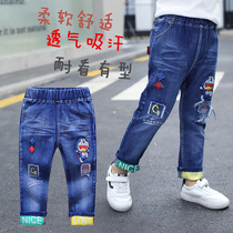 Childrens jeans boy Spring-autumn-style childrens spring clothes baby boy dress girl foreign air fashion summer long pants