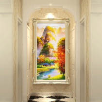 European porch decorative painting corridor vertical background wall painting light luxury corridor landscape hanging painting simple European oil painting